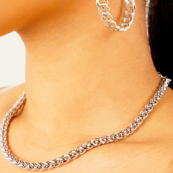 Sliver Rope Chain Necklace - Picture 2 of 2